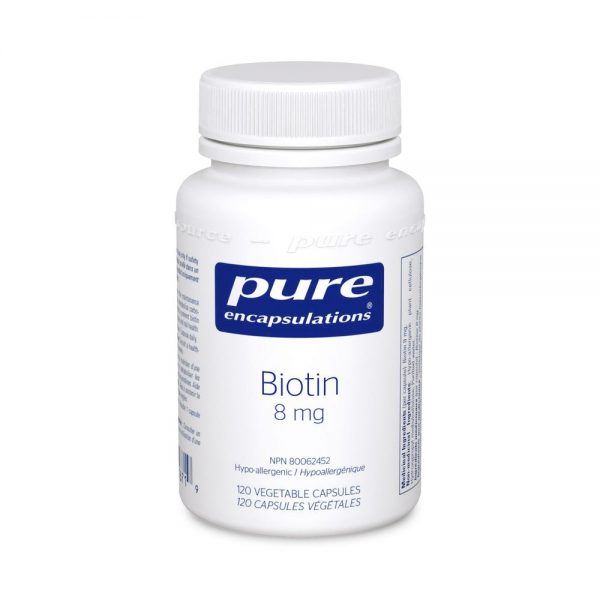 Biotin 8 mg Pure Encapsulations / 120 capsules Clinique Vivre En Santé