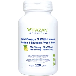 Oméga 3 Sauvage Citron 1414 mg AEP660 ADH330 Vitazan Professional / 120 gélules