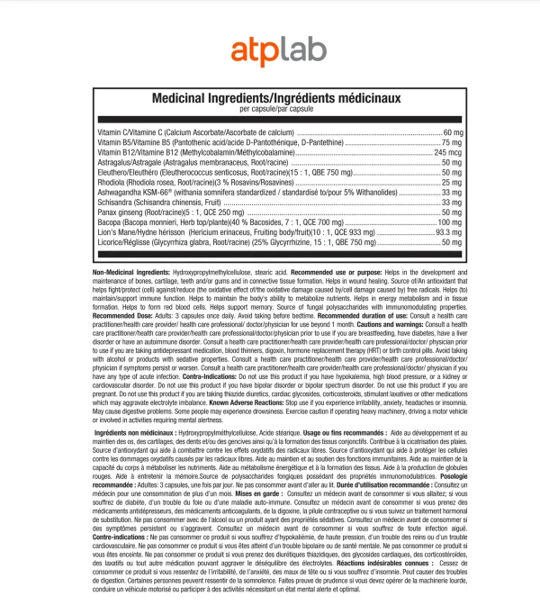 AdrenRGY AM Santé Neurologique ATPLab / 90 capsules – Image 3